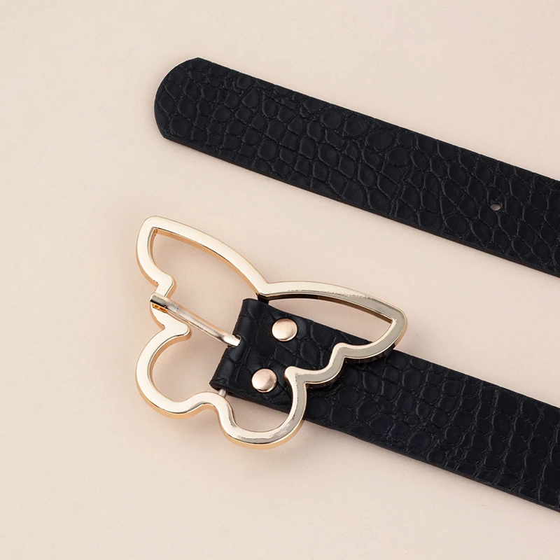 

Fashion leather belt for casual pants jeans Double ring pearl buckle ladies belt dress white ladies belt all-match belt