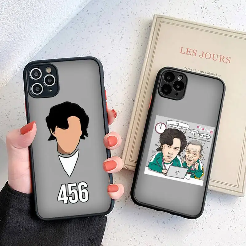 

Squid Game 456 Round Six Phone Case For iphone 12 11 8 7 plus mini x xs xr pro max matte transparent cover