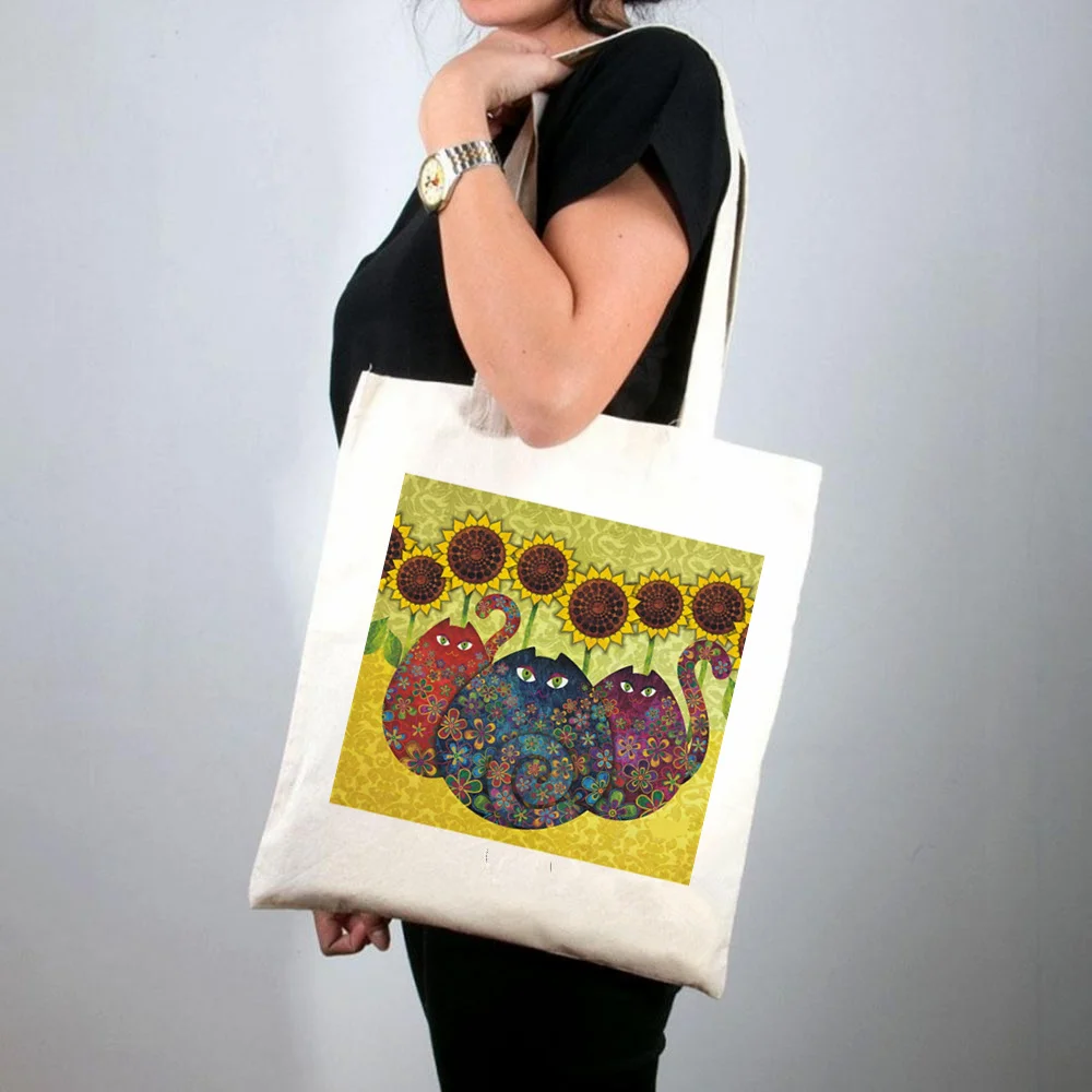 

2021 Shopper Canadian Mountain Printed Tote Bag women Harajuku shopper handbag girl Shoulder shopping bag Lady Canvas Bag