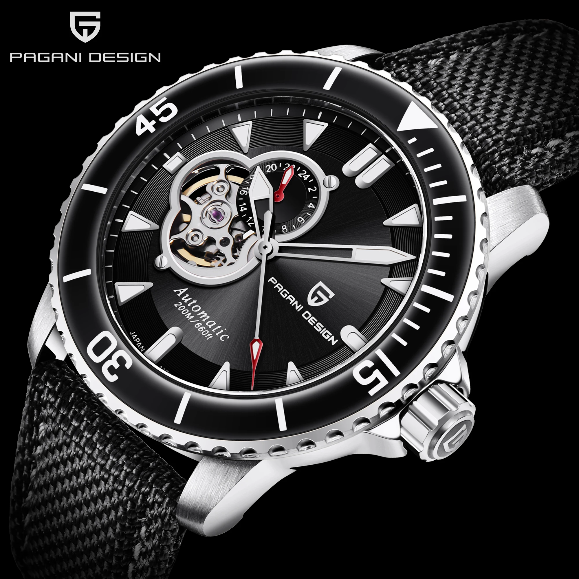 

PAGANI Design 2021 New Men's Automatic Mechanical Watch Top Brand Sapphire Glass 200m Waterproof Watch Japan NH39A Reloj Hombre