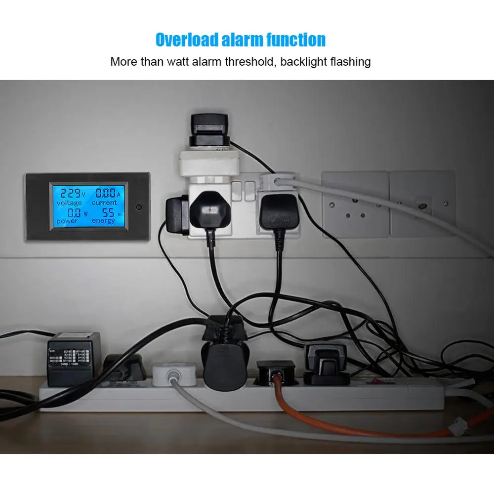 Измеритель мощности переменного тока 100 А цифровой светодиодный тестер точный