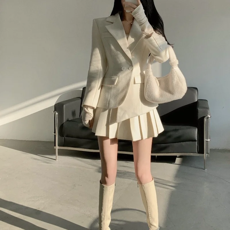Женский офисный пиджак Осенний двурядный костюм на пуговицах с длинным рукавом