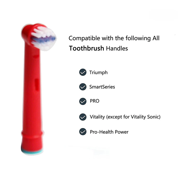 Сменные насадки для детской зубной щетки Oral B 4 Fit Advance Power/Pro Health/Triumph/3D Excel|replacement