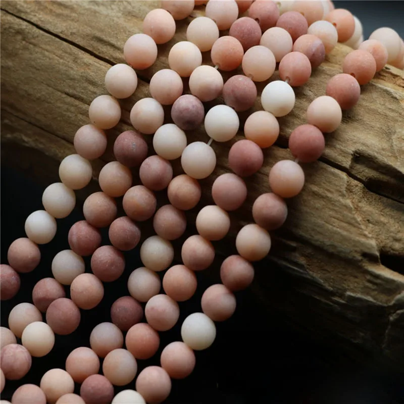 Матовые розовые бусины из натурального камня для авантюрина круглые свободные