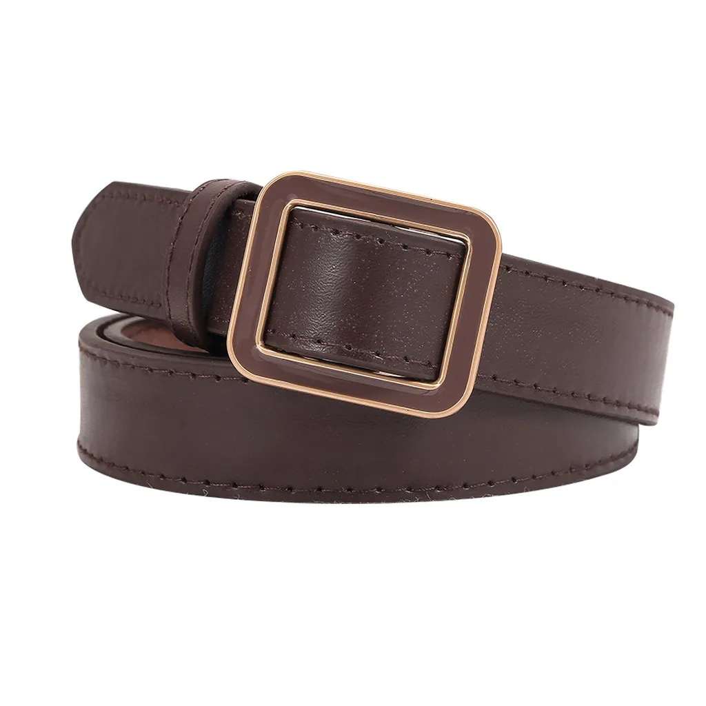 Коричневый пояс Ретро прочный кожаный ремень для мужчин и женщин с пряжкой