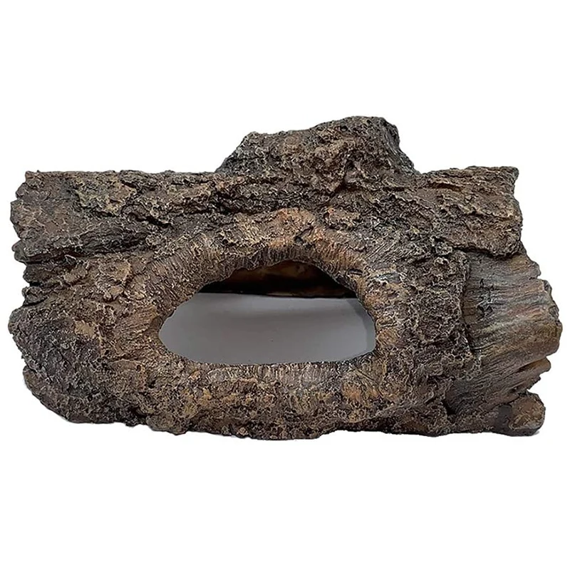 

Aquarium Decoration Cave, Resin - Hollow Tree Trunk Log Aquarium Ornament Fish Tank Wood Hideout for Betta
