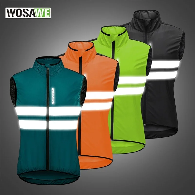 Светоотражающий Жилет WOSAWE для безопасности мужчин легкий велосипедный жилет с
