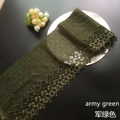 army green Красный вышитый кружевной край отделка Лента аппликация Сделай Сам шитье ремесло вязание крючком ткань окантовка отделка винтажное свадебное платье - Цвет: army green