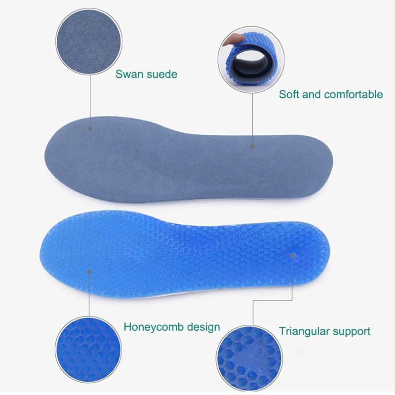 

1 Pair Unisex Free Size Insole Silicone Massaging Insoles Pads Orthotic Arch Sport Shoe Gel Insole XRQ88