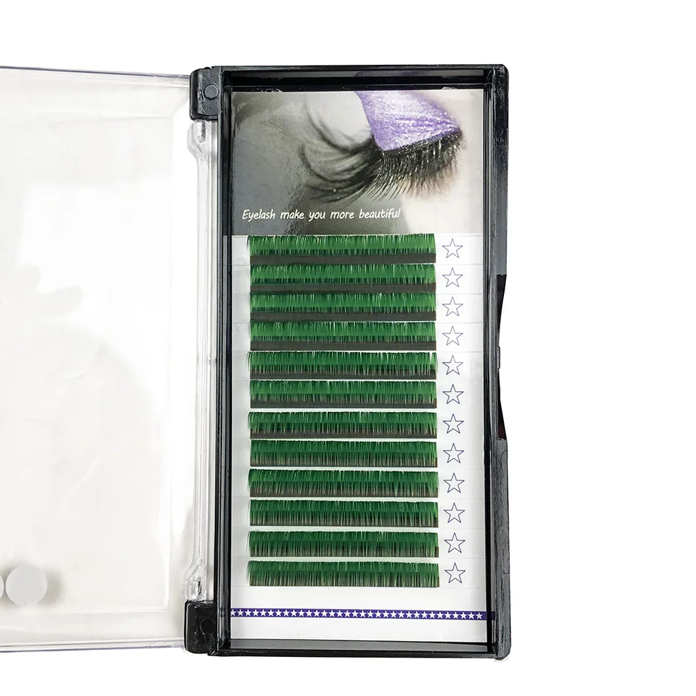 

Red Green Blue Purple Color Eyelash Extension Individual Faux Mink False Eye colored Lashes Makeup Tool