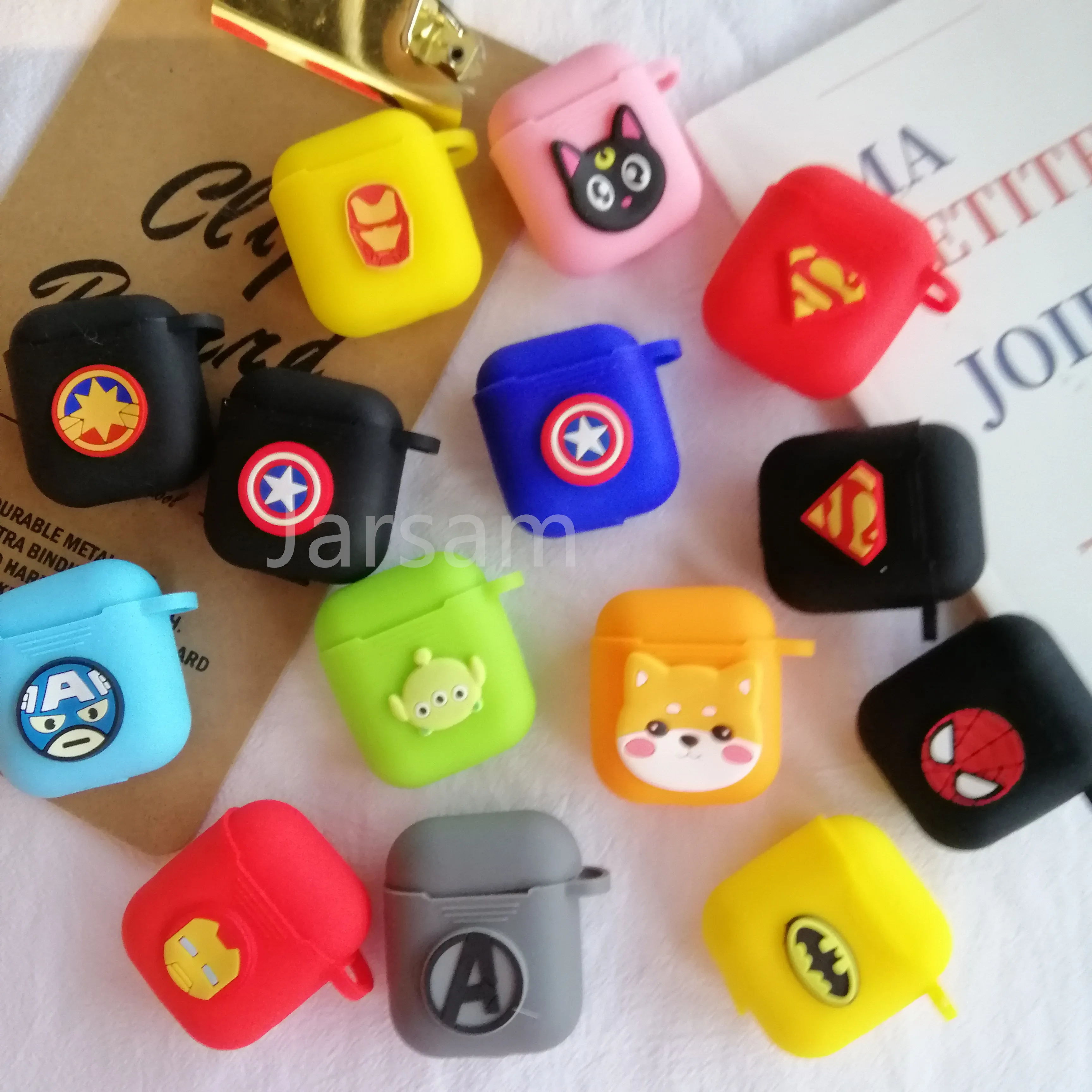 Милый мультяшный чехол для беспроводных наушников AirPods 2 силиконовый зарядки