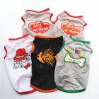 Милая летняя одежда для собак с рыбьими костями, сетчатый жилет, футболка со щенком, пальто, костюмы для питомцев, одежда для щенков, аксессуары для маленьких и средних собак