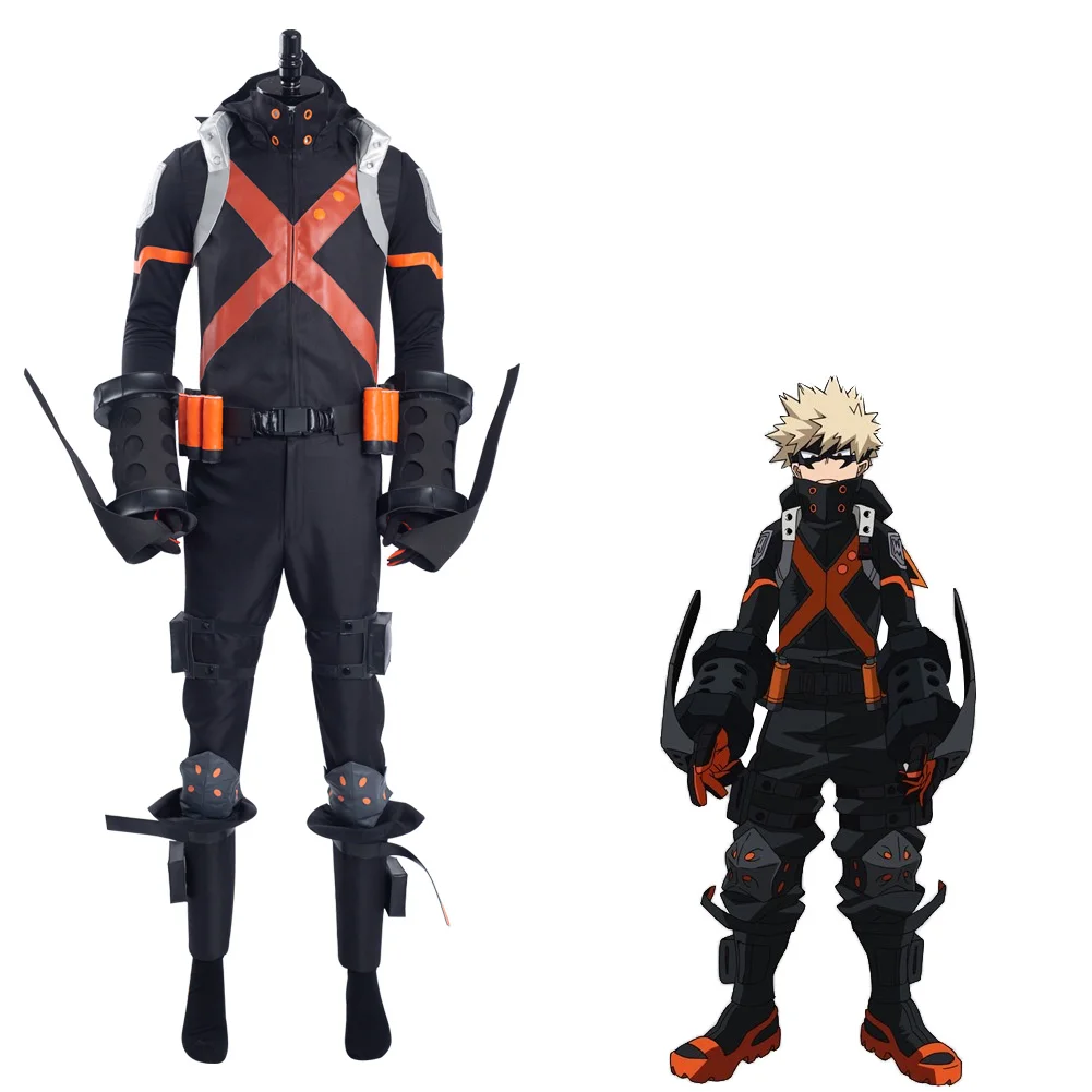 

Anime Boku no Hero Academia the Movie 3: World Heroes‘ Mission Katsuki Bakugou Cosplay Costume Halloween Carnival Suit