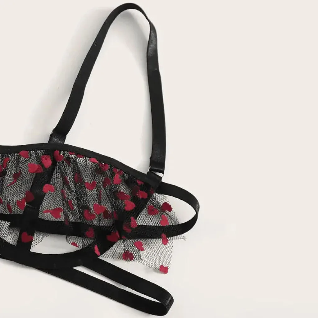 

Sexy Sleepwear Women Lace Erotic Lingerie Bra G-String Garter Babydolls Hollow Out Underwear Costume Porno Transparent Lenceria