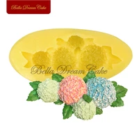 4 hydrangea silicone mold fondant chocolate cake mould diy handmade clay molds cake decorating tools kitchen baking accessories