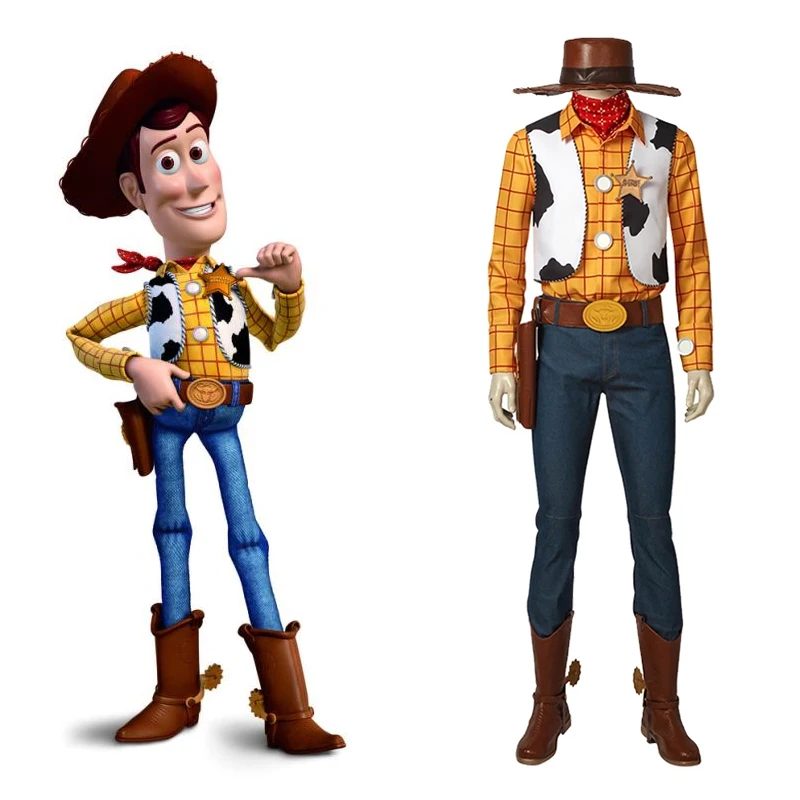 

Adult Man Toys Cosplay Costume Woody Role-playing Cool Cowboy Clothings Fancy Halloween Outfit Full Set With Hat And Boots