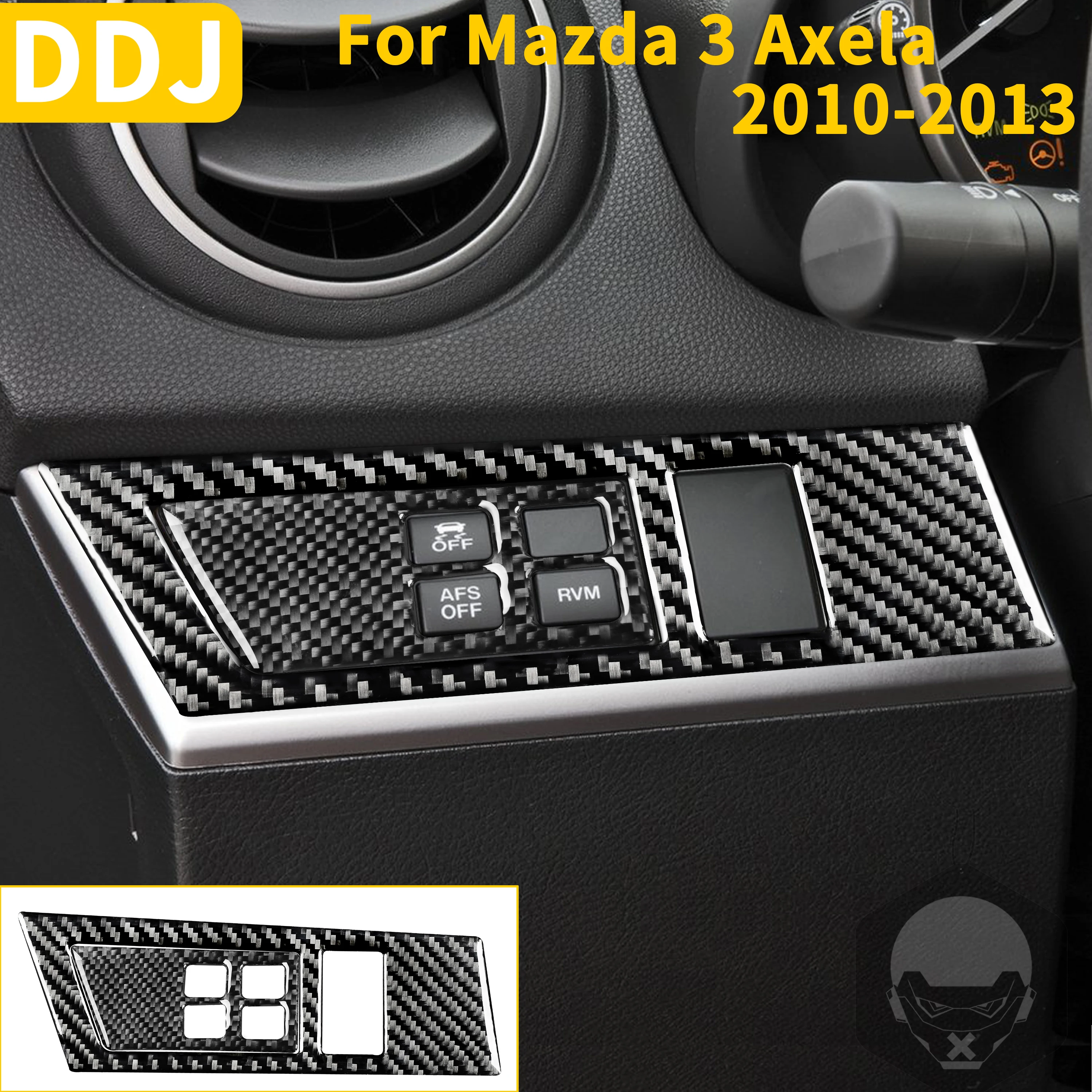 

For Mazda 3 Axela 2010-2013 Carbon Fiber Driver Side Dash Cover Sticker Trim Interior Switch Frame Decoration Car Accessories