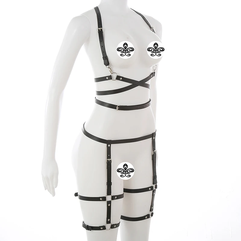 Модный набор из 2 предметов кожаный ремень-портупея для женщин сексуальный