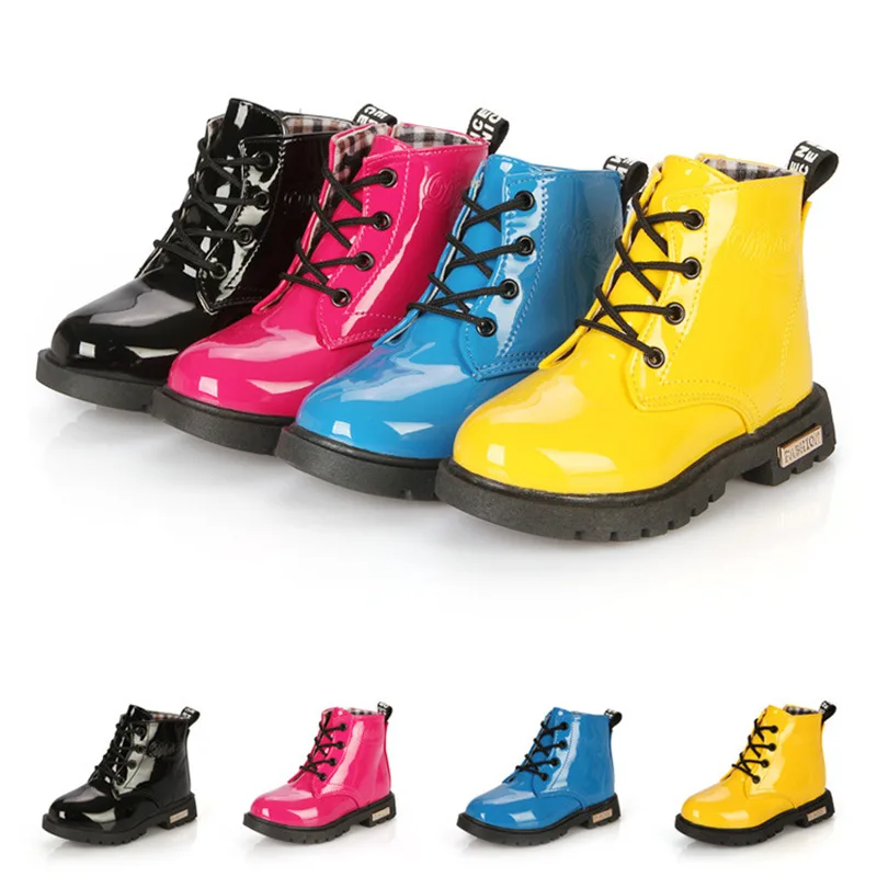 

Autumn Winter Children's Boots Girls Boys Plush Martin Boots Casual Warm Ankle Shoes Kids Fashion Sneakers Baby Snow Boots