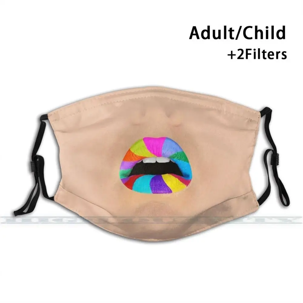 

Леденцы-Леденец вдохновил губ искусство! Индивидуальный дизайн для взрослых детей Пылезащитный фильтр Diy Милая смываемая маска с принтом