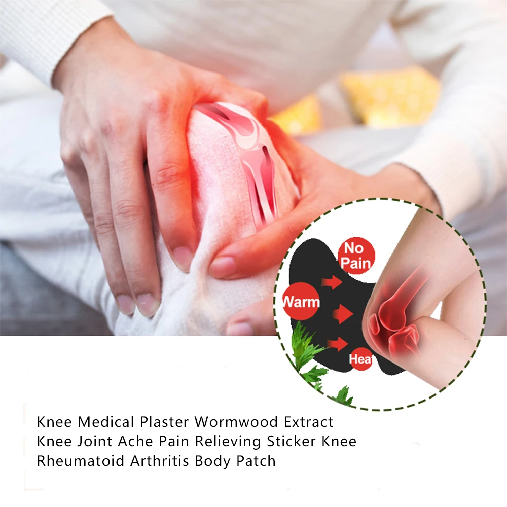 12pcs Knee Joint Herbal Medical Plaster Wormwood Extract Ache Pain Relieving Sticker Knee Rheumatoid Arthritis Body Patch