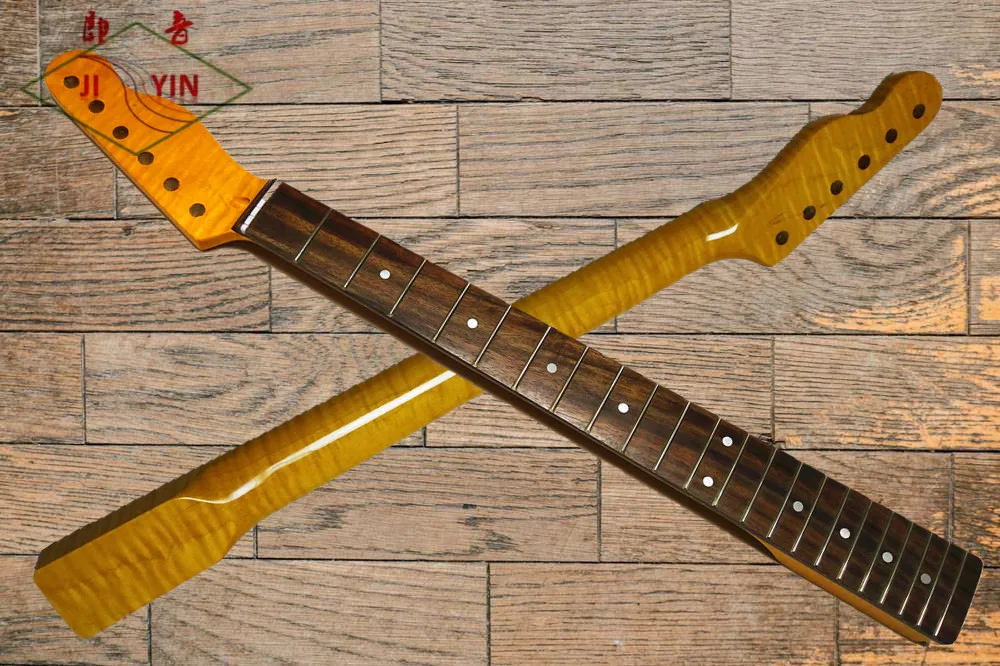 

New electric guitar neck flame Maple TL style Rosewood fingerboard tiger pattern 22 fret 25.5 inch JI YIN