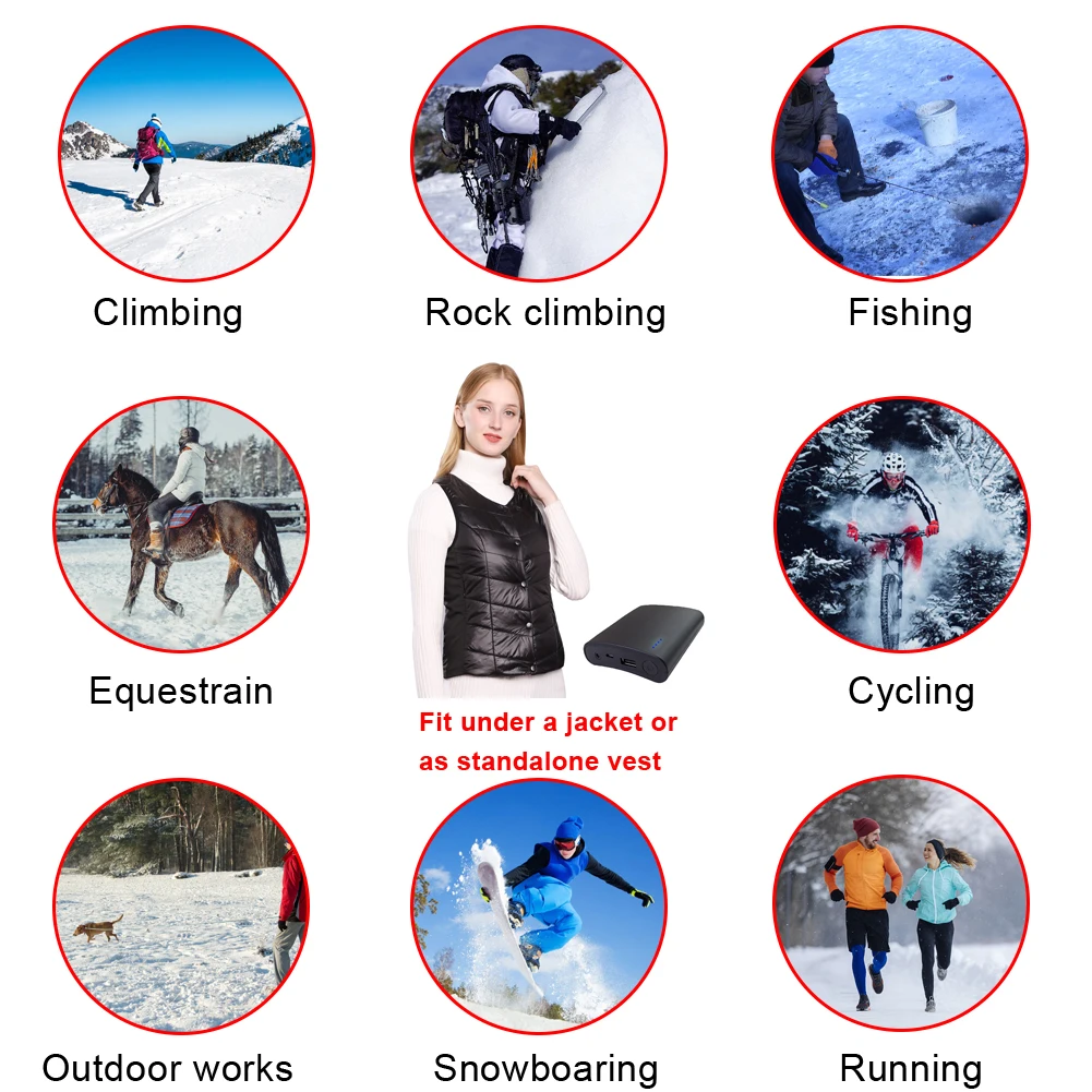 Модный умный USB нагревательный жилет приложение Bluetooth контроль температуры