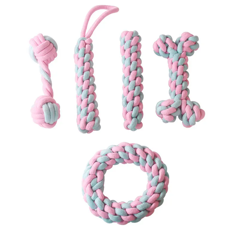 

1pcs Pet Dog Puppy Two-strand rope Cotton Chew knot Multiple Interactive toys pet supplies Clean teeth Durable Pet molar toy