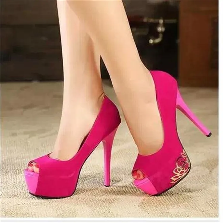 Женские весенние туфли на высоком каблуке 12 см Европейская и американская