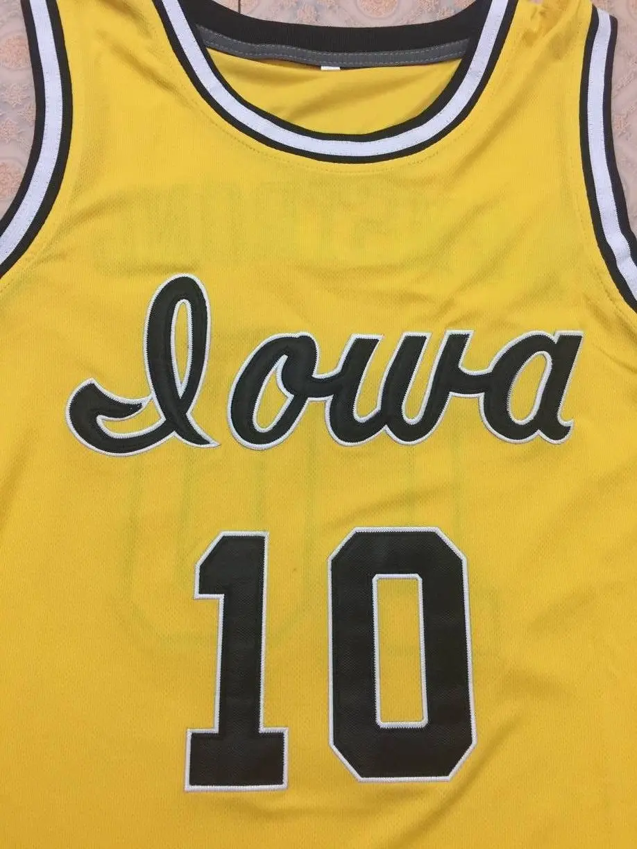 

10 B.J. ARMSTRONG Iowa Yellow Retro Throwback Basketball Jersey Mens Stitched Custom Any Number Name jerseys