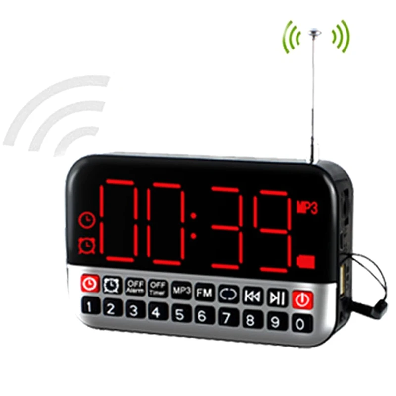 Portable FM Radio LCD Screen Loudspeaker Digital LED Alarm Clock Multi-Functional MP3 Music Speaker | Автомобили и мотоциклы