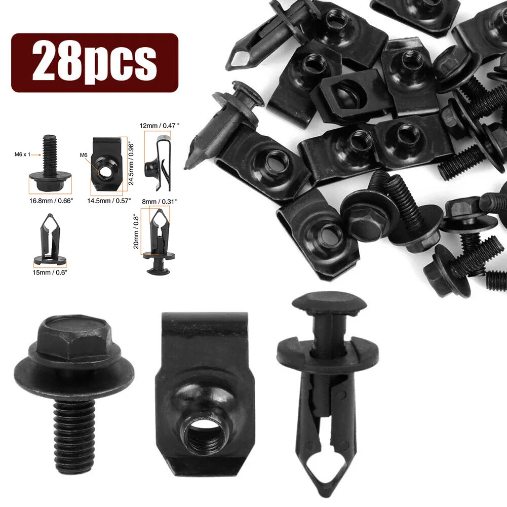 

Screw U-nut Clip Rivet Black Body Bolt Bumper Fasteners Guard Hardware
