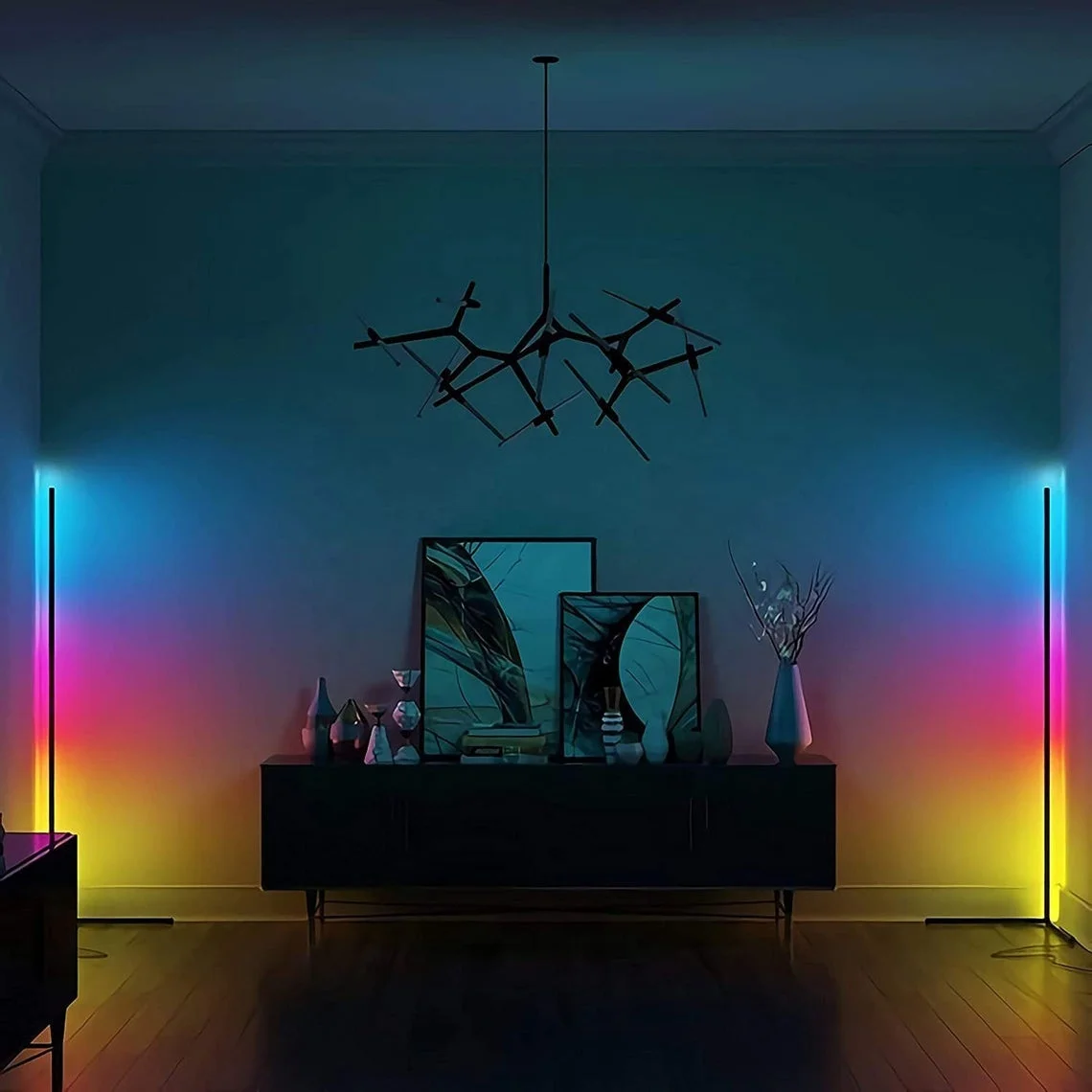 

Led Living Room Lamp Nordic Multi Tone Light Floor Lamp Intelligent Remote Control RGB Corner Lamp Suitable for Bedroom