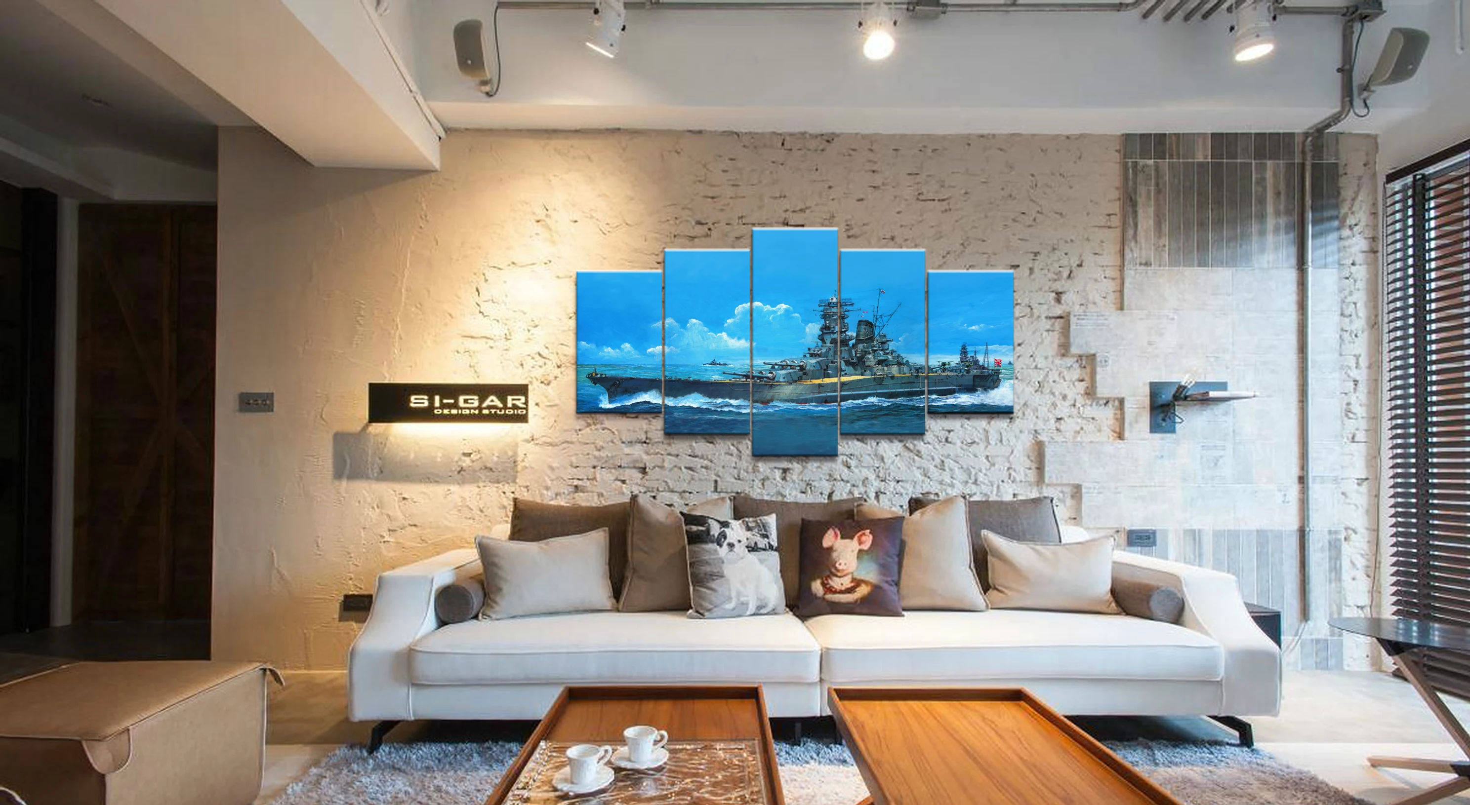 5 Панель японский Ямато война оружие плакат печатные картины для Гостиная Wall Art