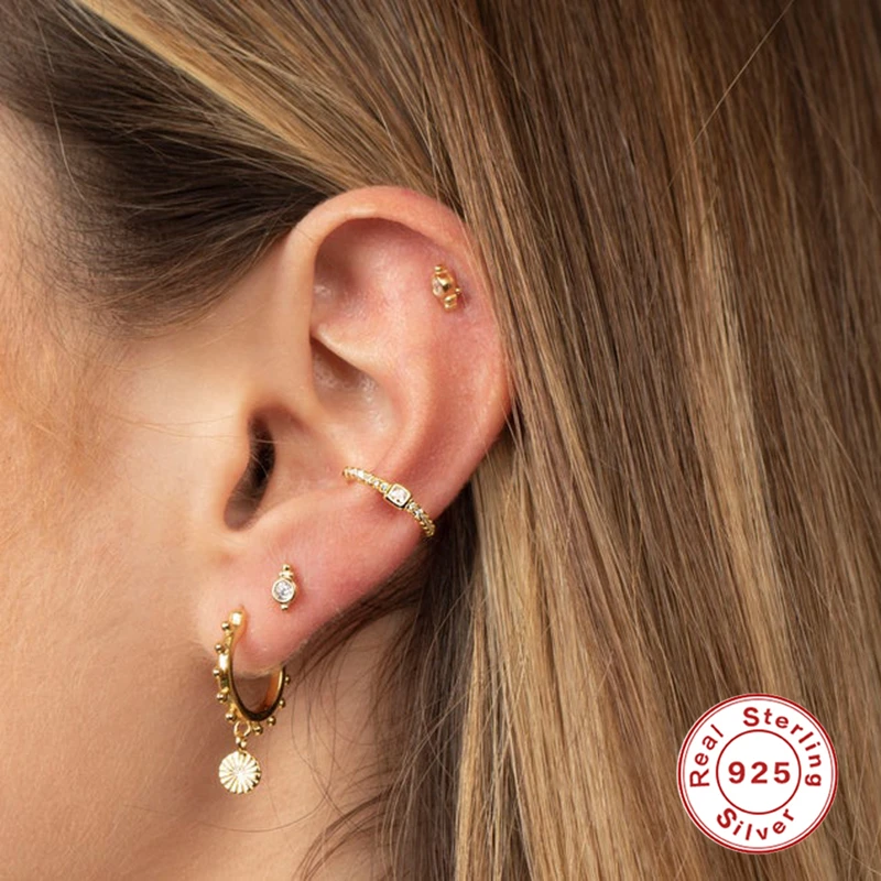 

BOAKO European and American Hoop Earrings For lovers' Valentine's Day Pendientes 925 Sterling Silver Fine Earrings Jewelry