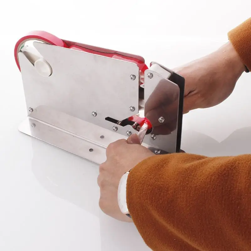 Stainless Steel Supermarket Bag Sealing Machine Food Packaging Fruit Shop Packer Portable Tape Cutter Dispenser |