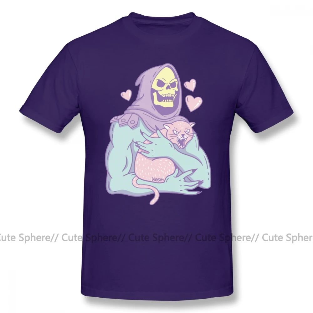 Футболка «Мастера Вселенной» Skeletor S Cat, футболка, 100 хлопок, 4xl, футболка с принтом, Мужская модная Милая футболка - Цвет: Purple