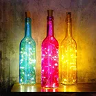 Гирлянда, светильники в форме винных бутылок с пробкой 2 м 20 светодиодный медный провод, цветные сказочные огни, гирлянда для вечерние украшения свадьбы на батарейках