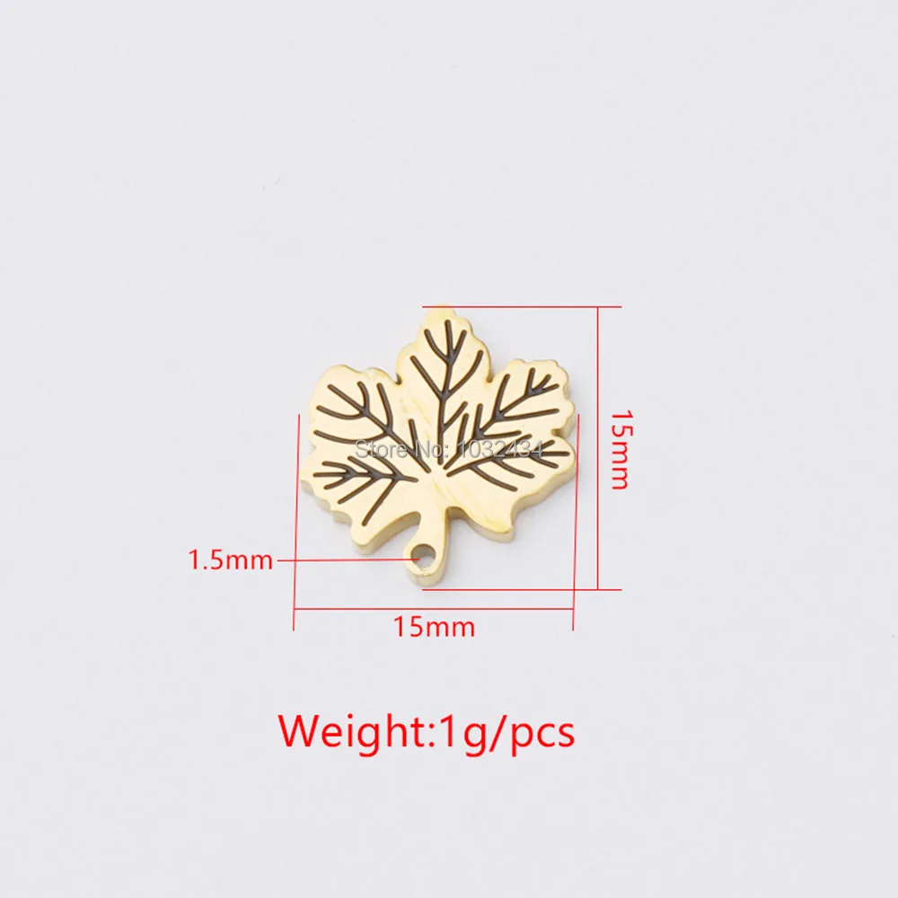 

50pcs/lot DIY Handmade Jewelry Accessories Mirror Surface Stainless Steel Leaf Pendant Christmas Ornament