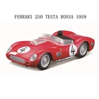 Модель автомобиля Bburago FERRARI 250, модель и игрушечный автомобиль TESTA ROSSA, литье под давлением, статическая модель, коллекция предназначенных для раллийных автомобилей Le Mans