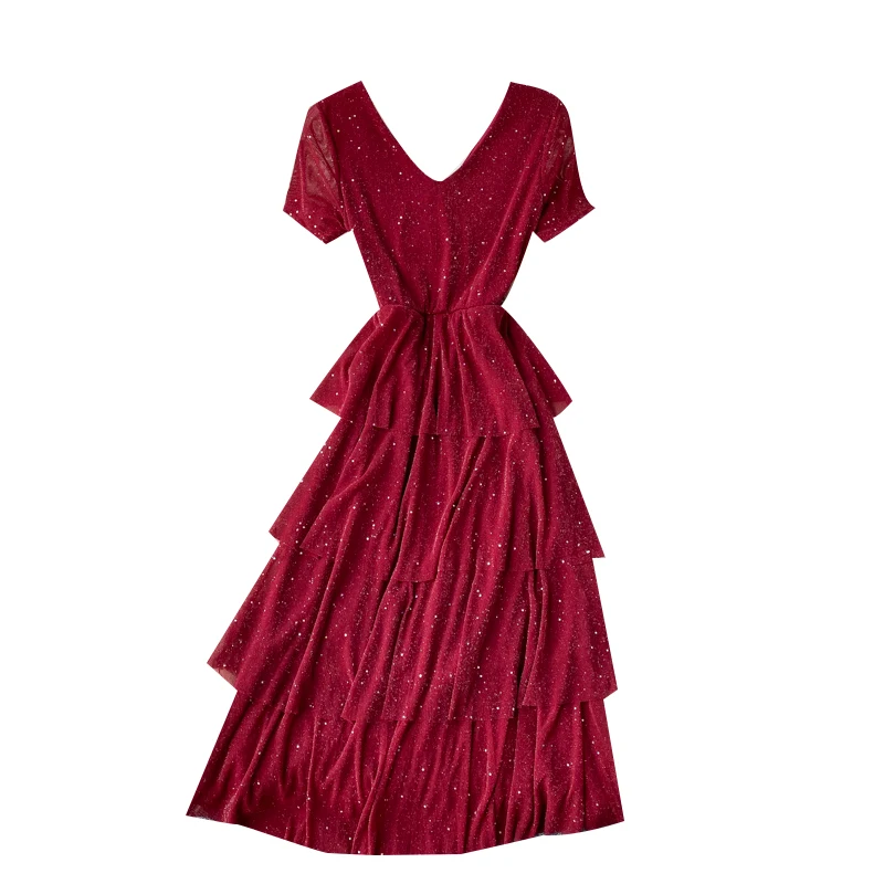 Женское платье новинка 2020 летнее темпераментное v образный вырез талия тонкая