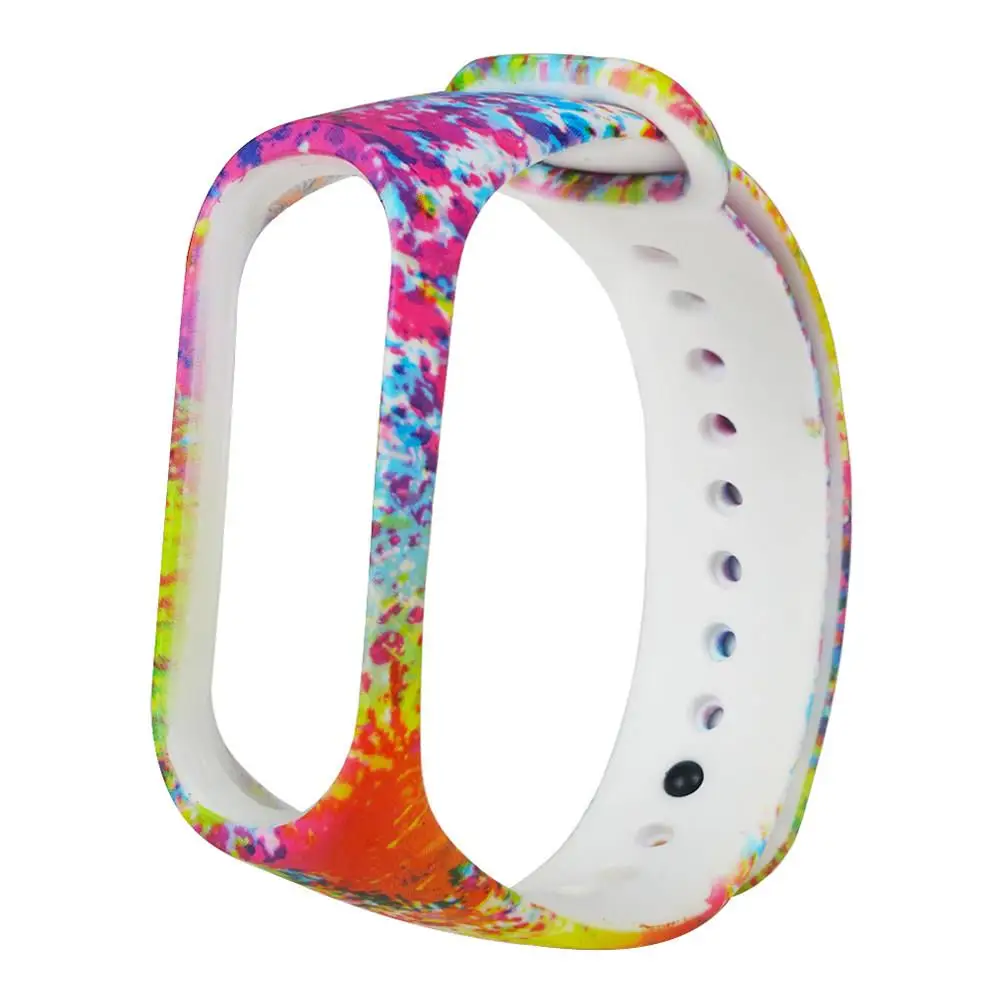 Color paint Камуфляжный браслет для Xiaomi Mi Band 4 ремешок силиконовый ремешок с цветочным принтом miband 3 Аксессуары для xiaomi miband 4 NFC band - Цвет: Color paint