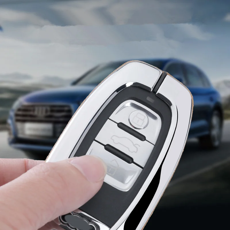 Замшевый кожаный чехол для автомобильных ключей из цинкового сплава Audi A1 A3 A4 A5 A6 A7