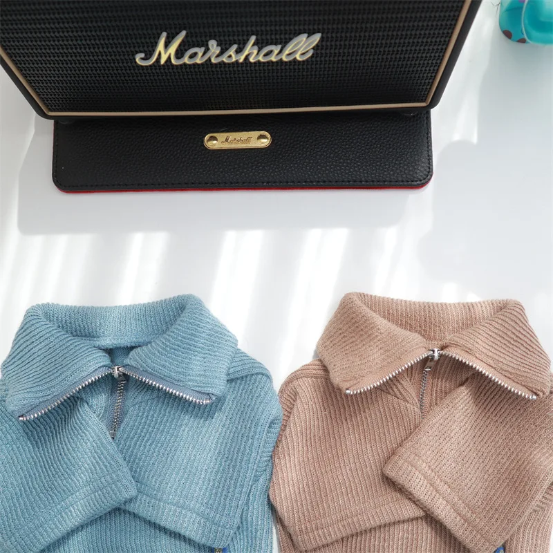 

Рубашка с воротником-стойкой для собаки, на молнии, метод борьбы с корги, шнауцер, кошка, плотный теплый свитер, простой Рождественский свитер для собаки