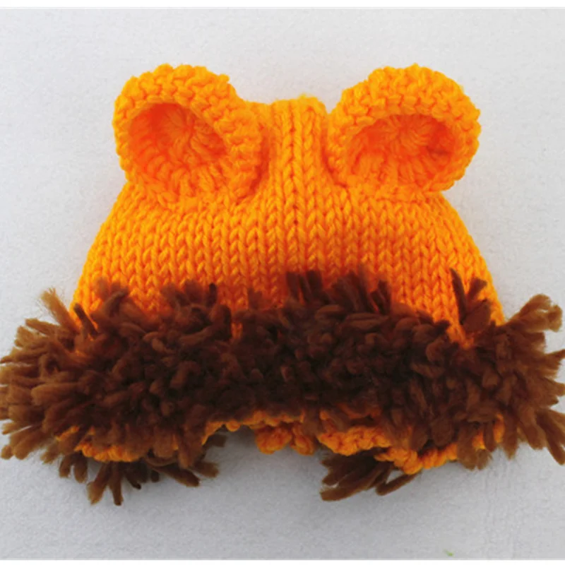 Вязаный для новорожденных одежда милый костюм с изображением Льва маленьких