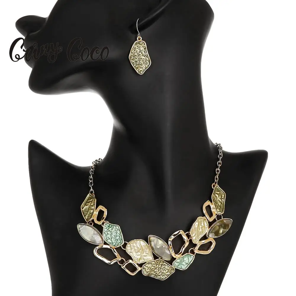 

Cring Coco 2020 Colorful Enamel Choker for Women Fashion Alloy Chains Necklace Necklaces Statement Geometric Wedding Accessories