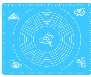 Blue 40x50cm Многоразовый силиконовый коврик для выпечки Эко-коврик для раскатки теста большой антипригарный коврик для духовки Кондитерские аксессуары инструменты новые - Цвет: Blue 40x50cm