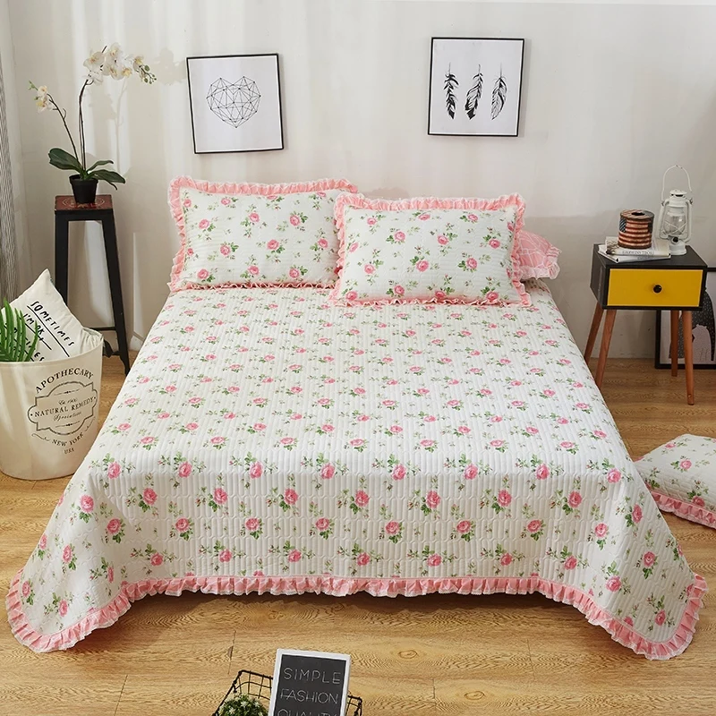 100% хлопковое стеганое покрывало для девочек потертое винтажное розовое платье с