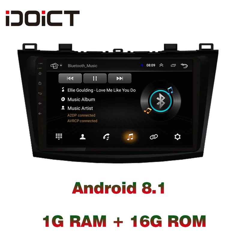 Автомобильный DVD-плеер IDOICT Android 8 1 GPS-навигация Мультимедиа для Mazda 3 Радио 2008 2009 2010