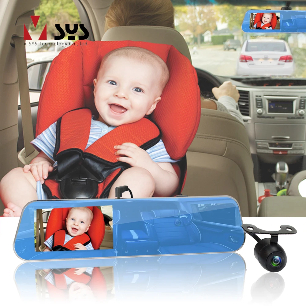 SYS 3CH зеркало заднего вида DVR видеорегистратор супер HD 2K 1296P + 720P с внутренней